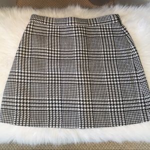 Black and White Plaid Mini Skirt